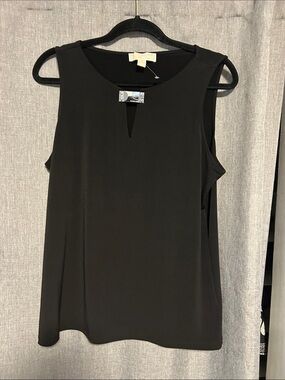 Michael Kors Black Sleeveless Keyhole Camisole
